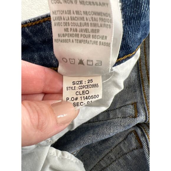 Joe's Jeans Cleo Medium Wash Skinny Leg Raw Hem Stretch Denim Capsule Staple - Picture 4 of 6